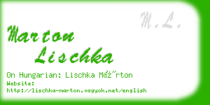 marton lischka business card